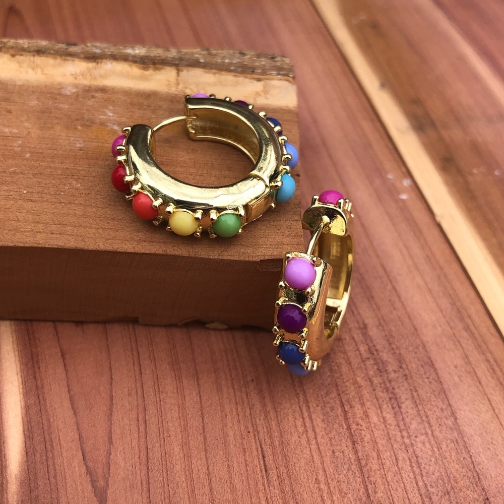 Alaynah Rainbow Huggie Hoops! - Picture 5 of 5